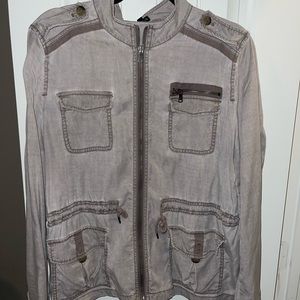 Express Womens Cargo Shirt Grey Color Large